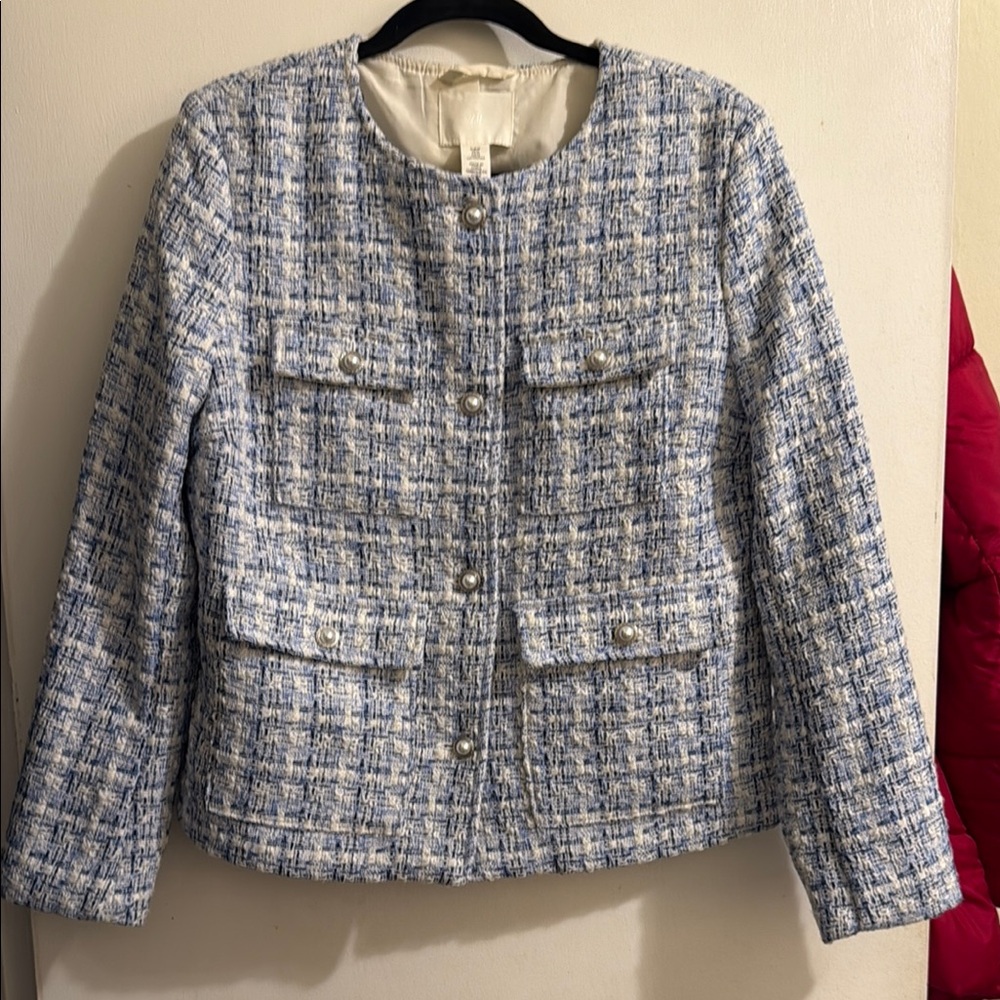 Women's Blue Tweed Jacket